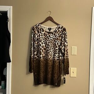 Leopard Print Brown Women's Top